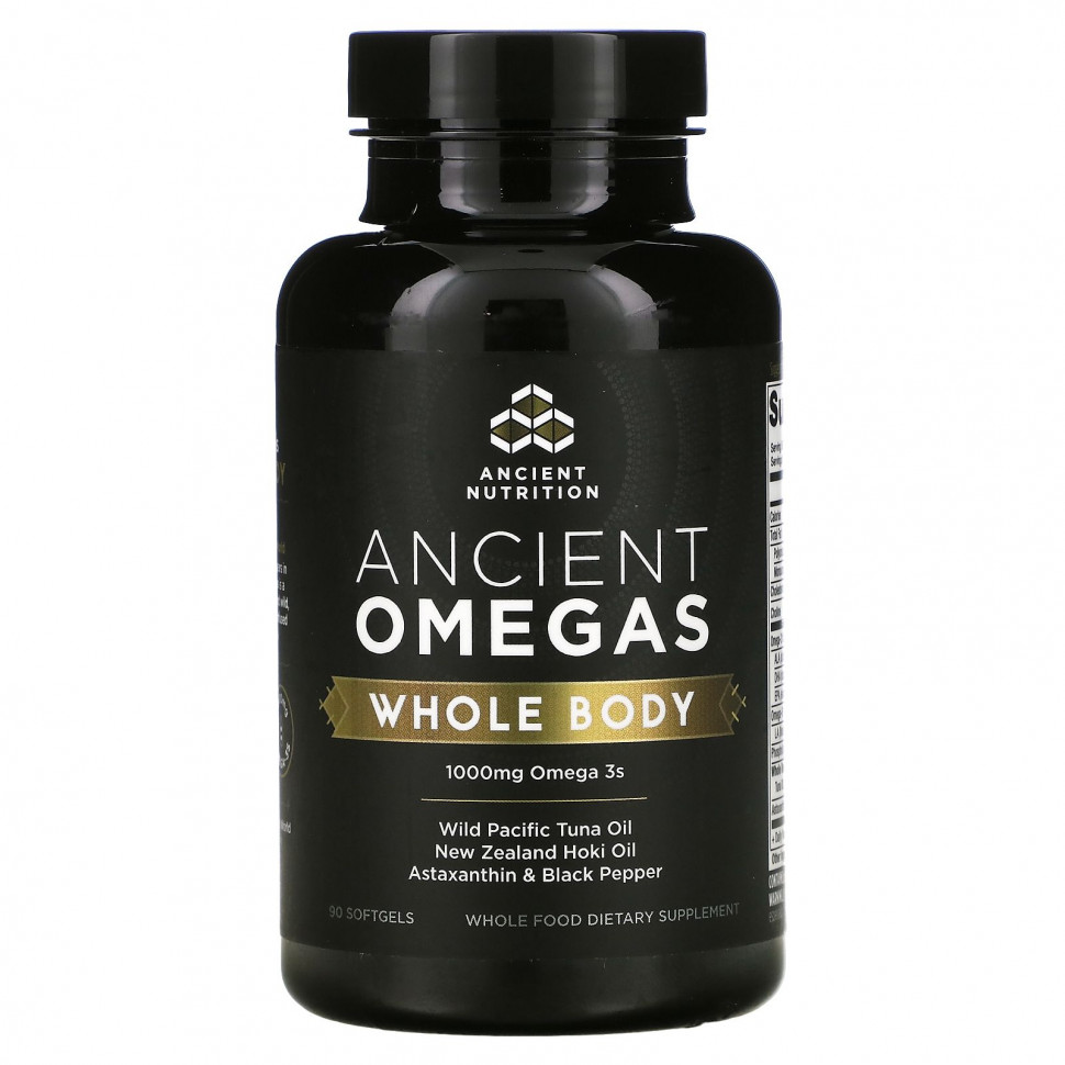   Dr. Axe / Ancient Nutrition, Ancient Omegas,   , 1000 , 90     -     , -  