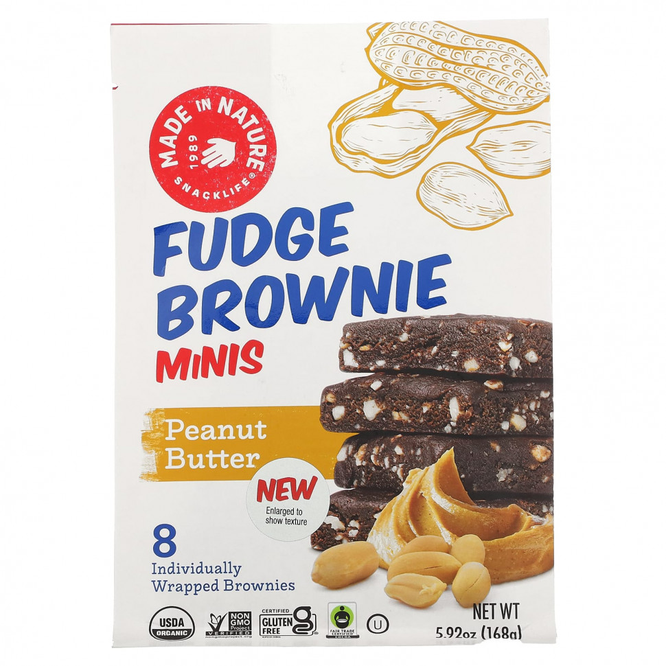   Made in Nature, Fudge Brownie Minis,  , 8 , 168  (5,92 )   -     , -  