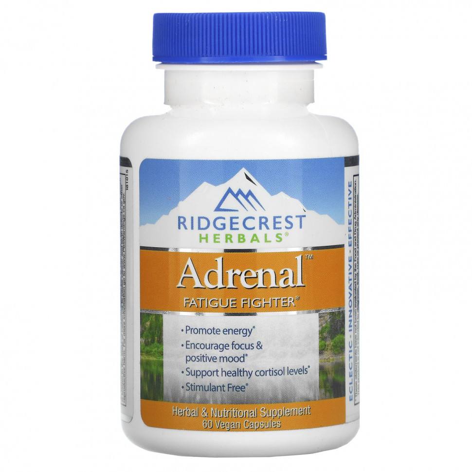   RidgeCrest Herbals, Adrenal, Fatigue Fighter, 60 Veggie Caps   -     , -  