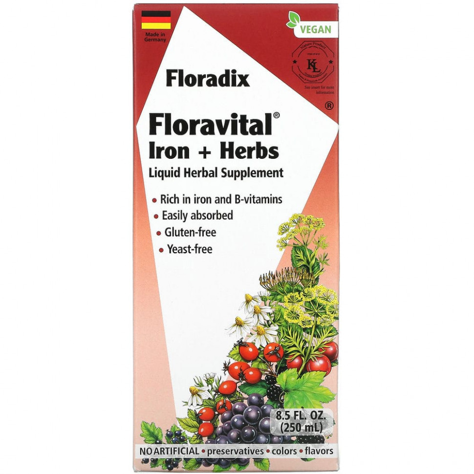  Gaia Herbs, Floradix, Floravital Iron + Herbs, 8,5   (250 )  IHerb ()
