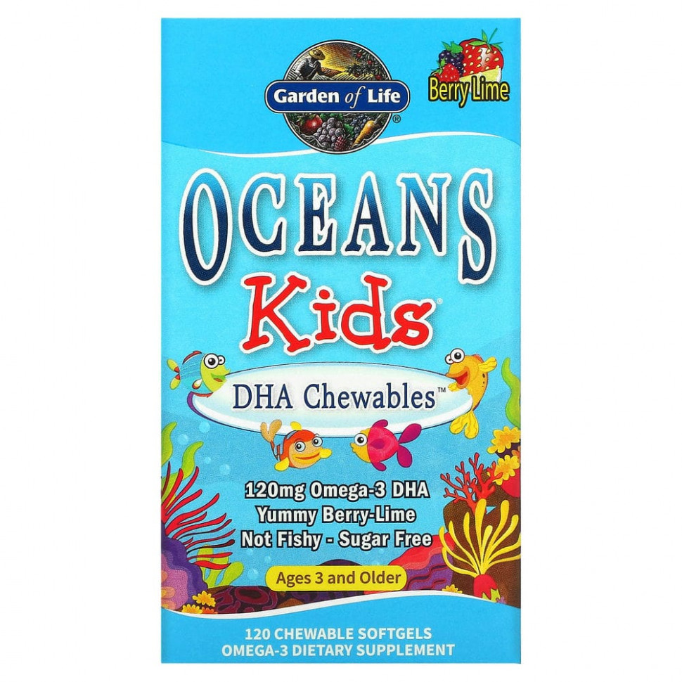   Garden of Life, Oceans Kids, DHA Chewables,  3   ,    , 120 , 120      -     , -  