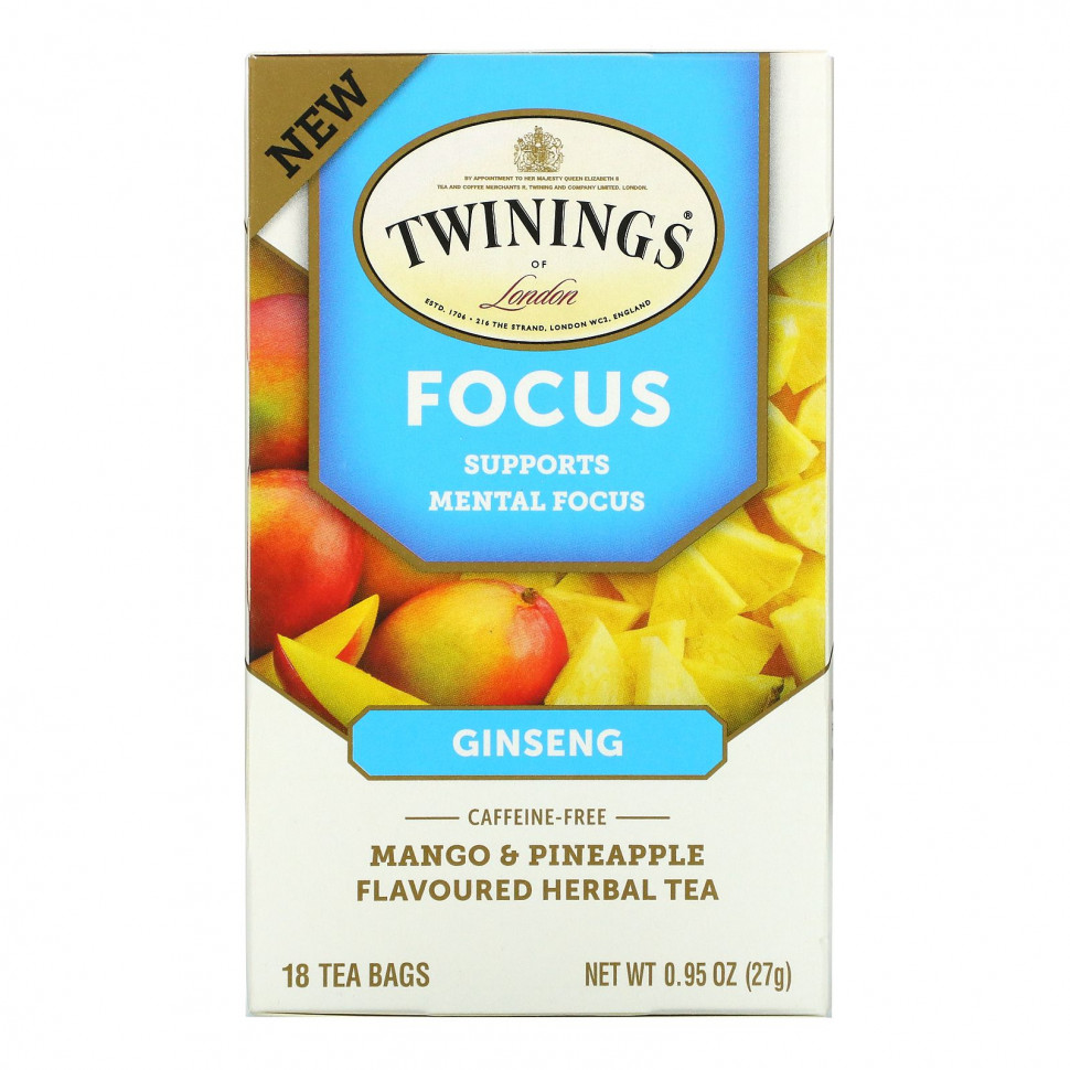   Twinings, Focus Herbal Tea,    ,   ,  , 18  , 27  (0,95 )   -     , -  