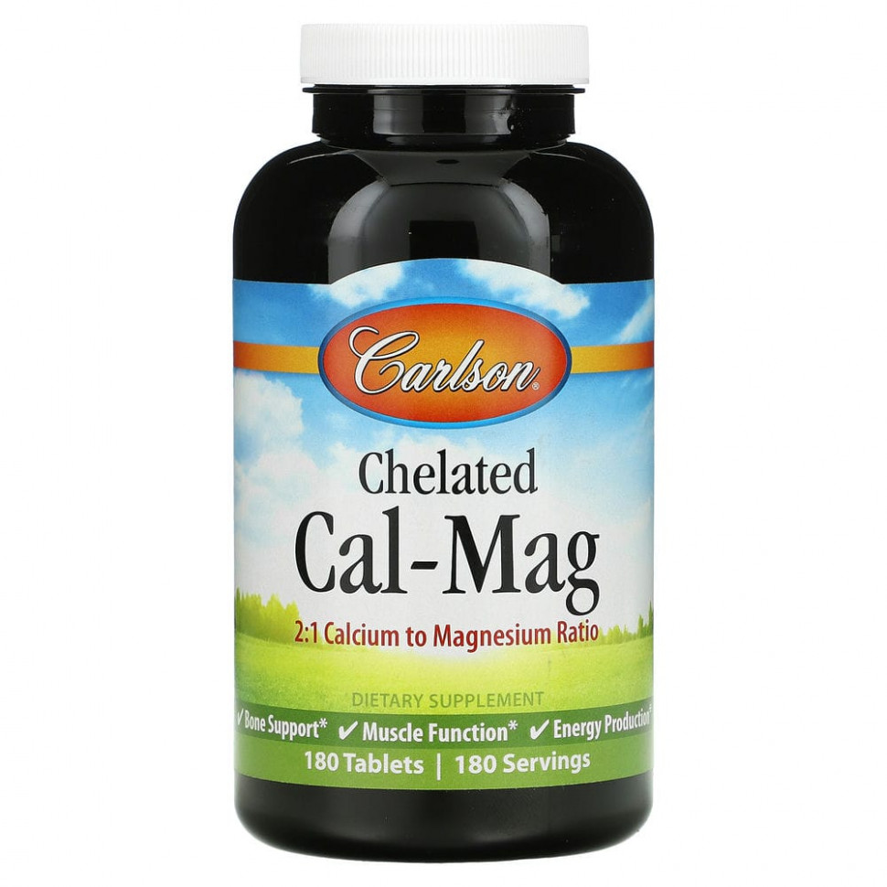   Carlson Labs, Chelated Cal-Mag, 180    -     , -  