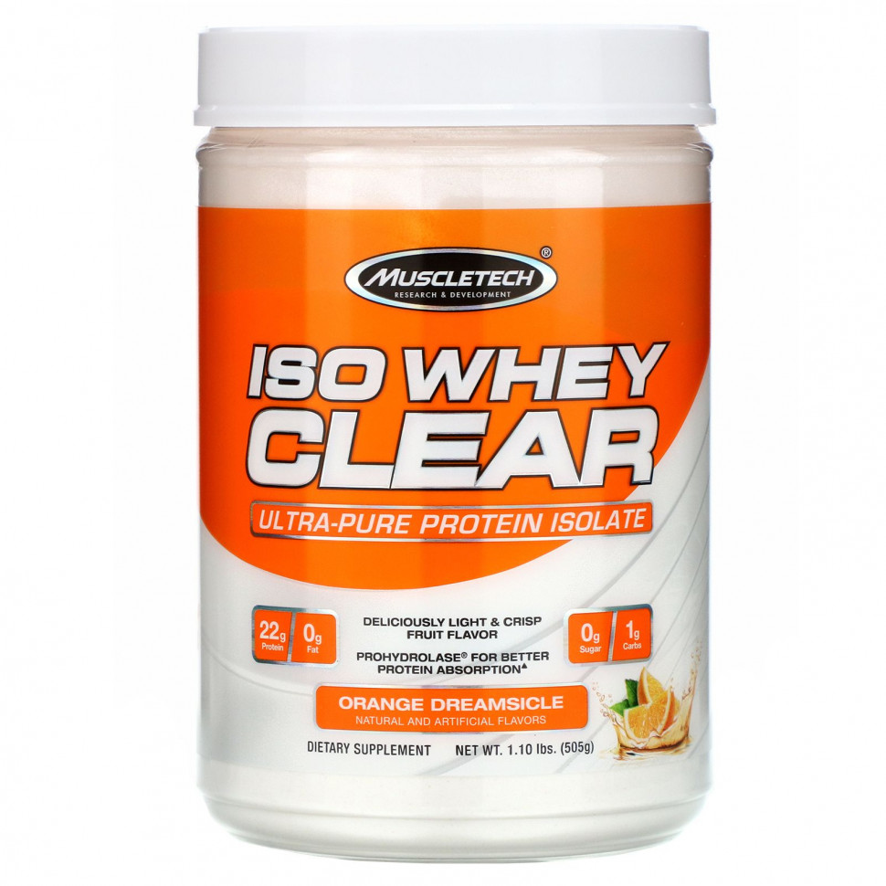   Muscletech, ISO Whey Clear,   , Orange Dreamsicle, 1,10  (505 )   -     , -  