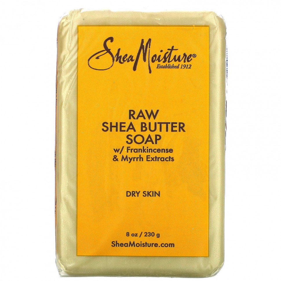   SheaMoisture, Raw Shea Butter Soap with Frankincense & Myrrh Extracts, 8 oz (230 g)   -     , -  