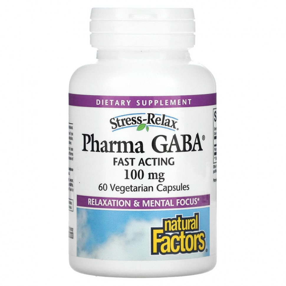  Natural Factors, Stress Relax, Pharma GABA, 100 , 60     -     , -,   
