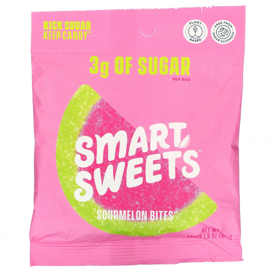   SmartSweets, Sourmelon Bites, 1.8 oz (50 g)   -     , -  