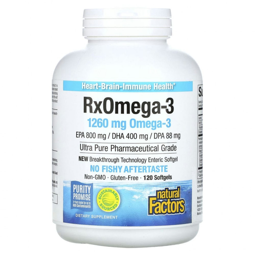   Natural Factors, Rx Omega-3, 120   Enteripure   -     , -  