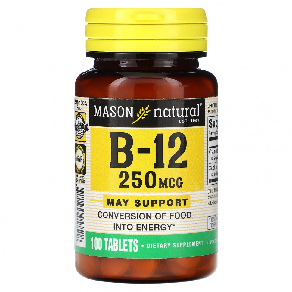   Mason Natural,  B-12, 250 , 100    -     , -  