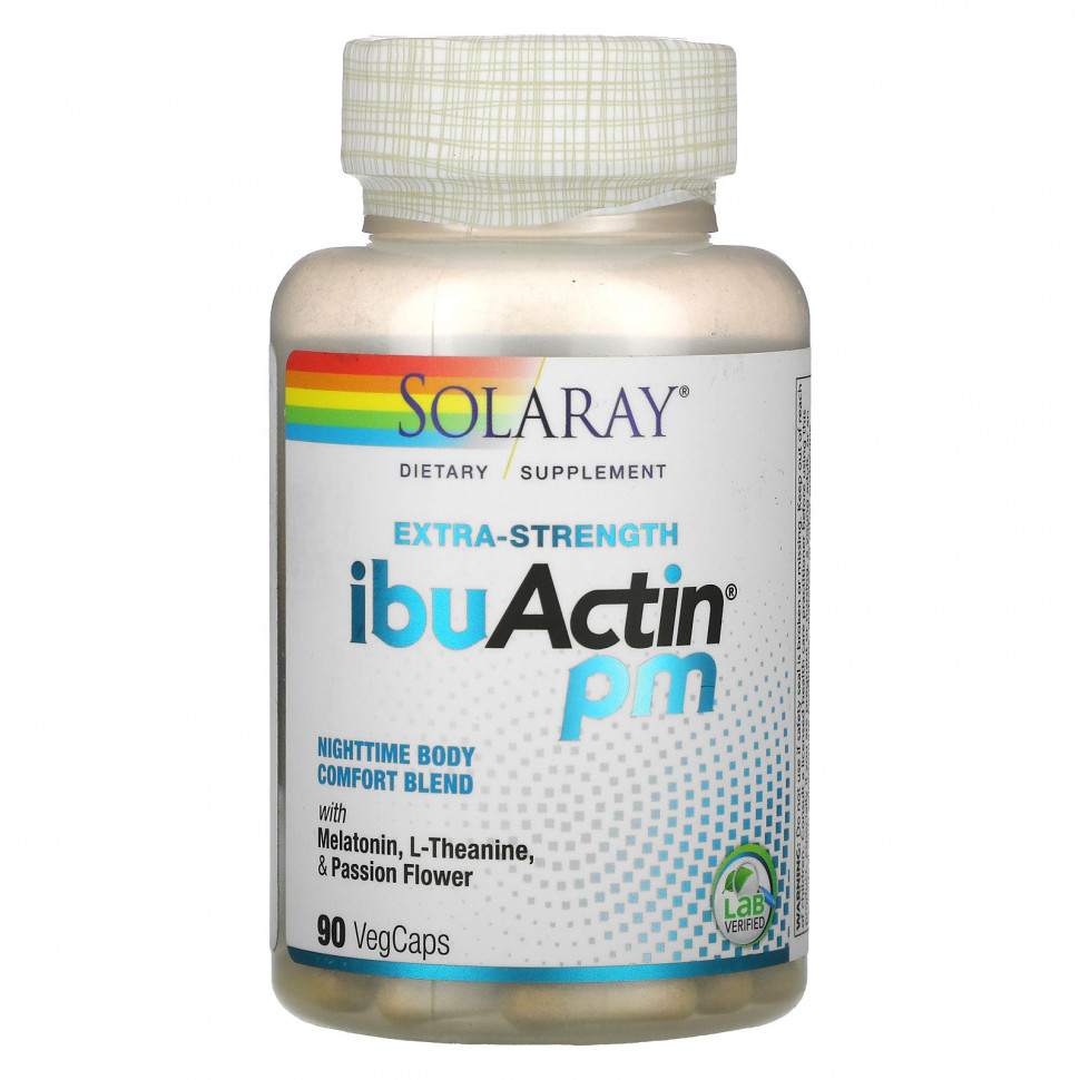   Solaray, Extra-Strength IbuActin PM, 90 Vegetarian Capsules   -     , -,   