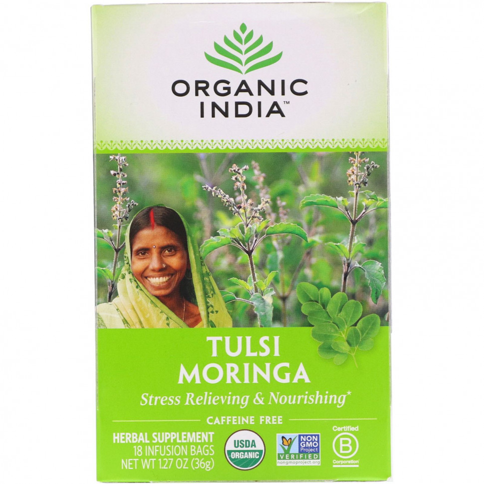   Organic India, Tulsi Tea, Moringa,  , 18   , 1,27  (36 )   -     , -,   