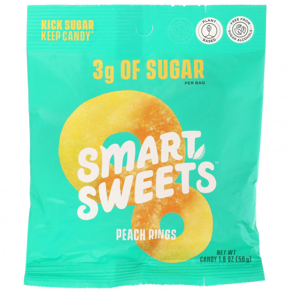   SmartSweets, Peach Rings, , 50  (1,8 )   -     , -  