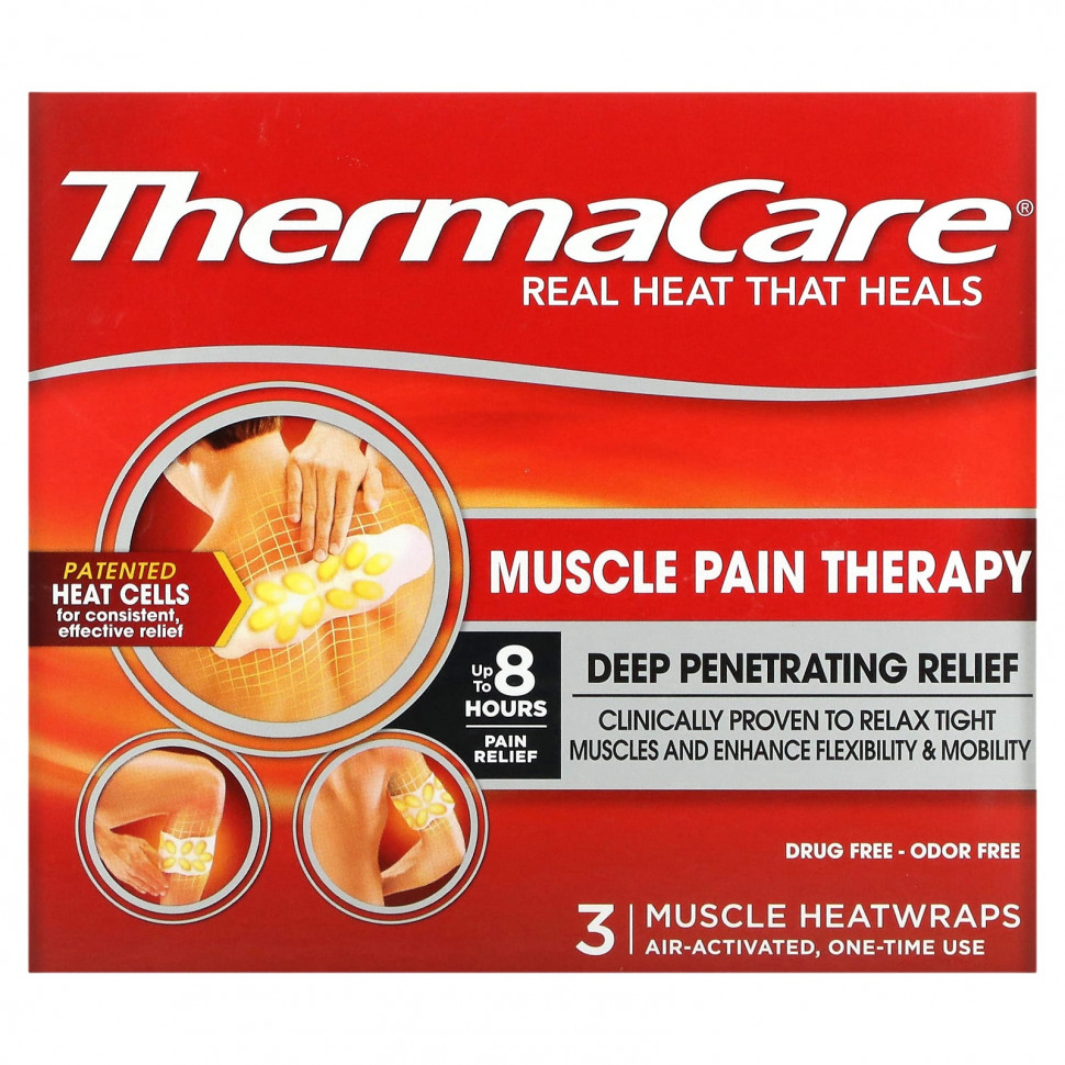   ThermaCare, Muscle Pain Therapy, 3 Muscle Heatwraps   -     , -,   