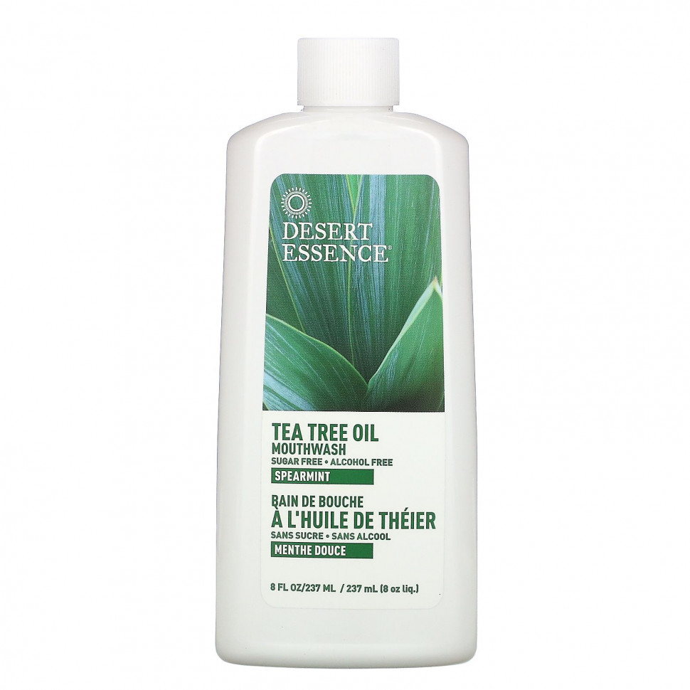   Desert Essence, Tea Tree Mouthwash, Spearmint , 8 fl oz (236 ml)   -     , -  