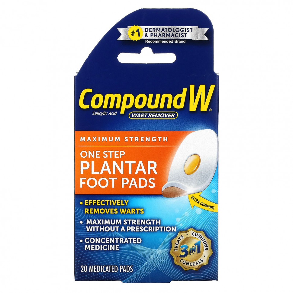   Compound W,    , One Step Plantar Foot Pads,   , 20     -     , -,   
