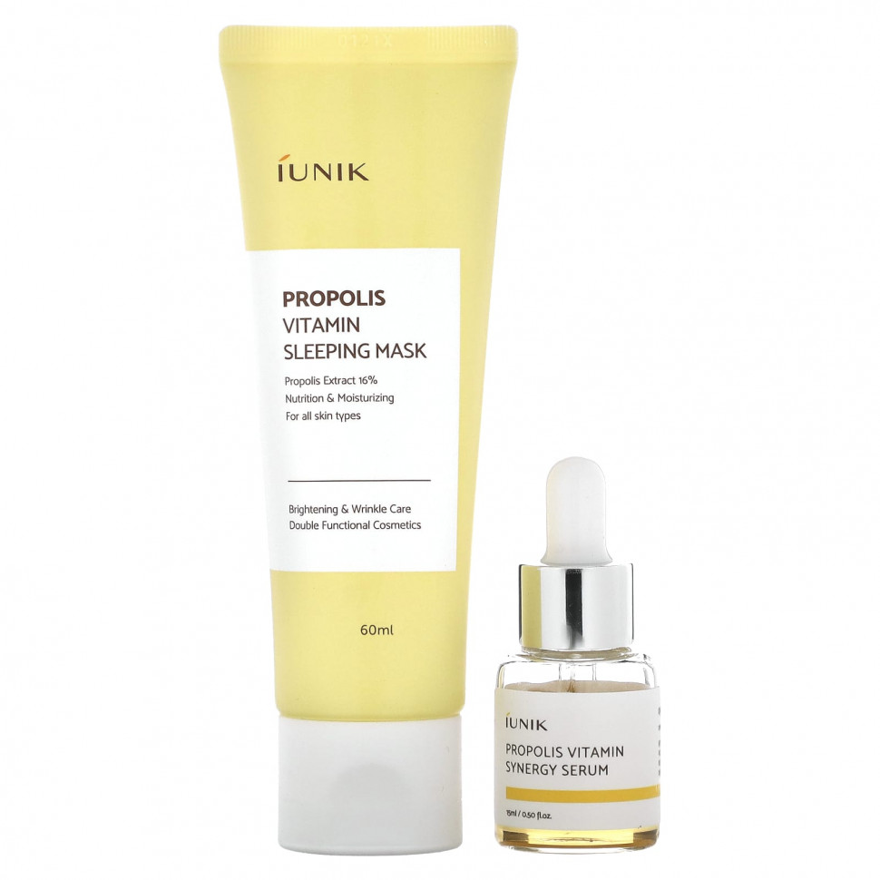   iUNIK, Propolis Edition Skin Care Set, Cream & Mini Serum, 2 Piece Set   -     , -  