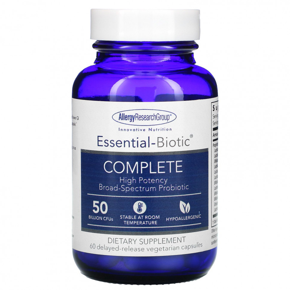   Allergy Research Group, Essential-Biotic Complete, 50  , 60        -     , -  