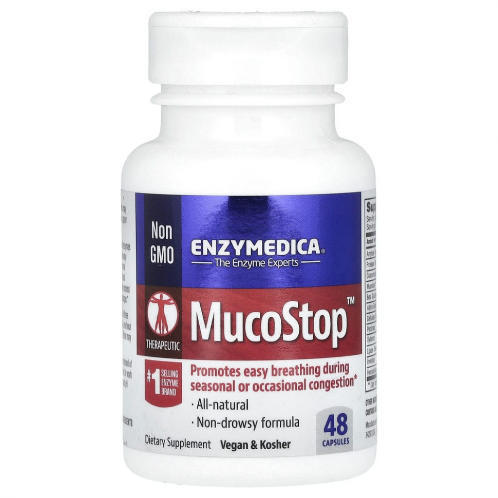   Enzymedica, MucoStop, 48    -     , -  