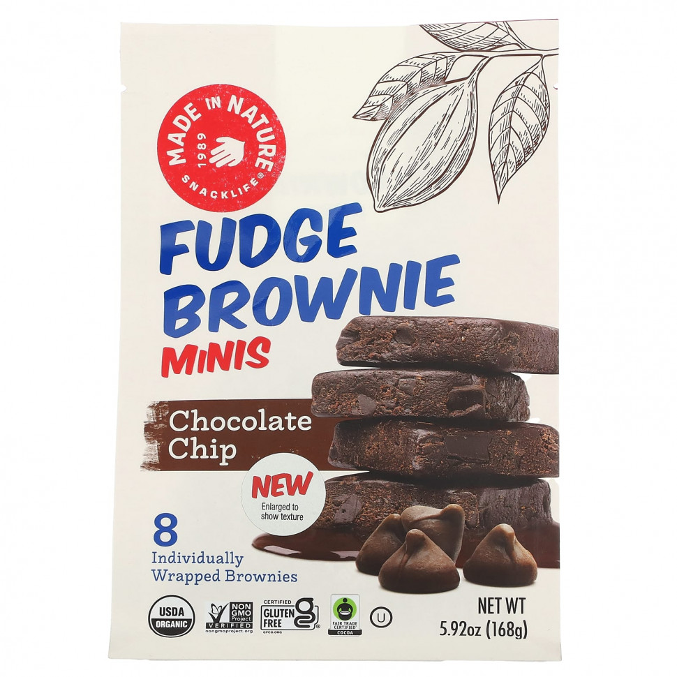   Made in Nature, Fudge Brownie Minis,  , 8 , 168  (5,92 )   -     , -,   