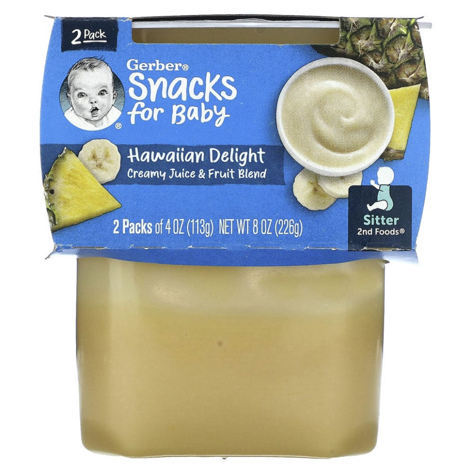   Gerber, Snacks for Baby, 2nd Foods, Hawaiian Delight, 2   113  (4 )   -     , -  