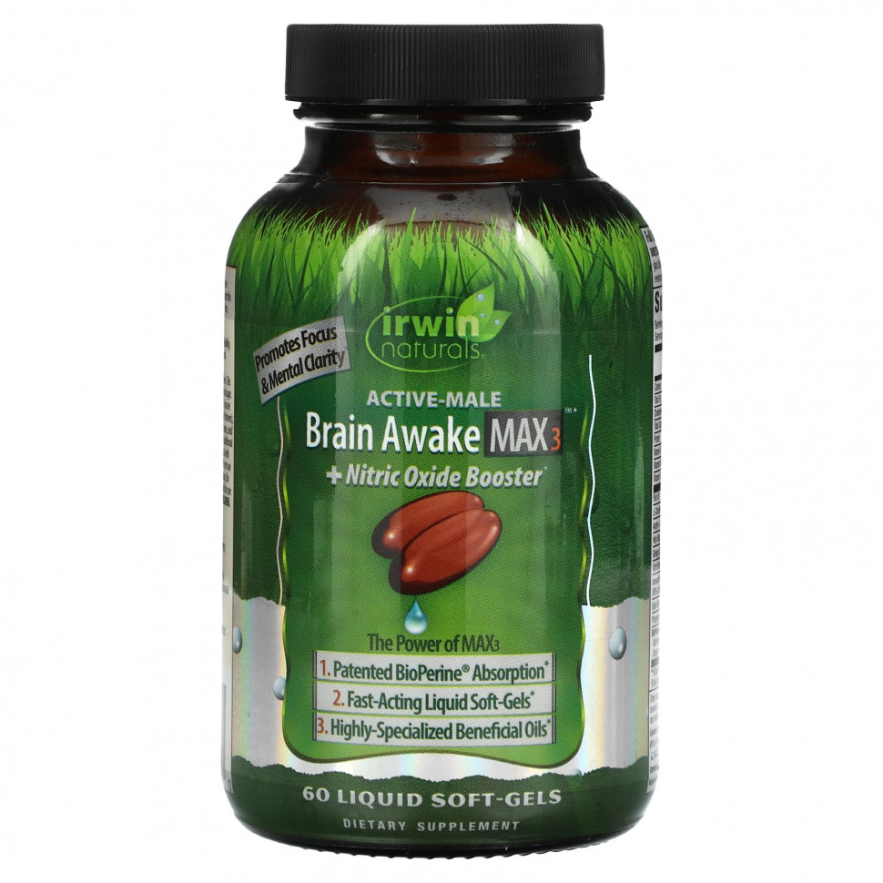   Irwin Naturals, Brain Awake Max 3 +    , 60     -     , -,   
