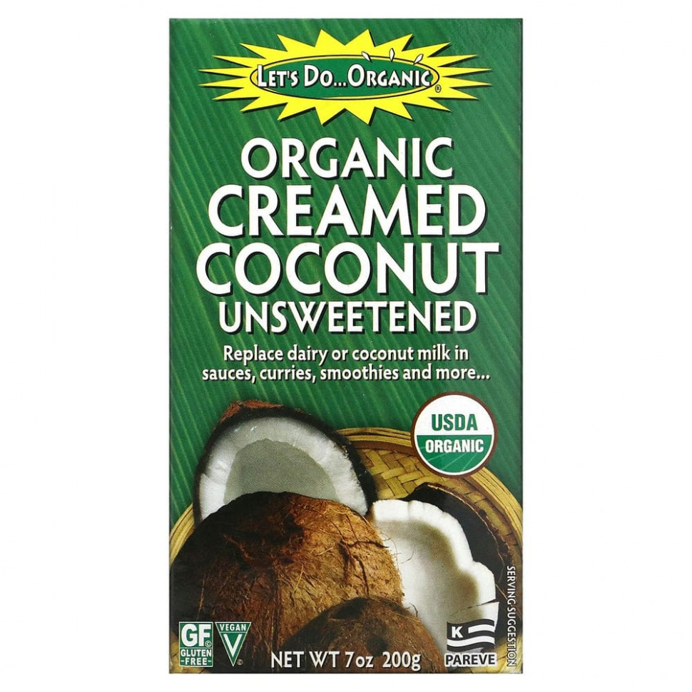   Edward & Sons, Edward & Sons, Let's Do Organic, Organic Creamed Coconut, Unsweetened, 7 oz (200 g)   -     , -  