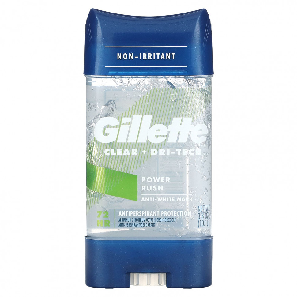   Gillette, Clear + Dri-Tech,   , Power Rush, 107  (3,8 )   -     , -  