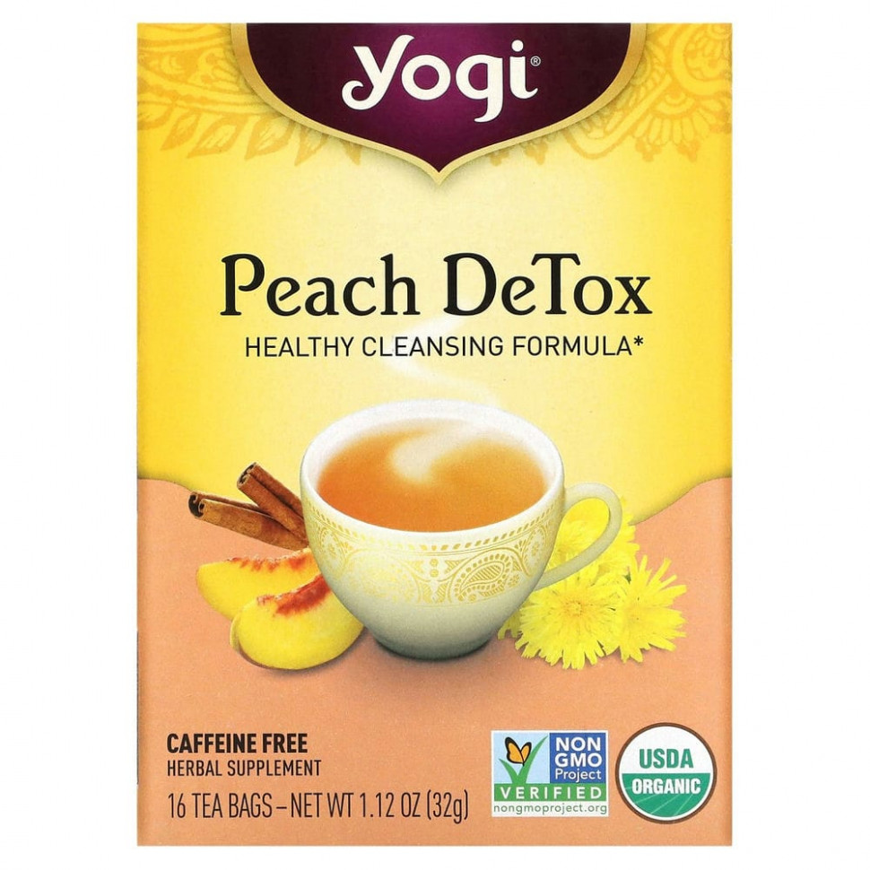  Yogi Tea, Peach DeTox, ,  , 16  , 32  (1,12 )  IHerb ()