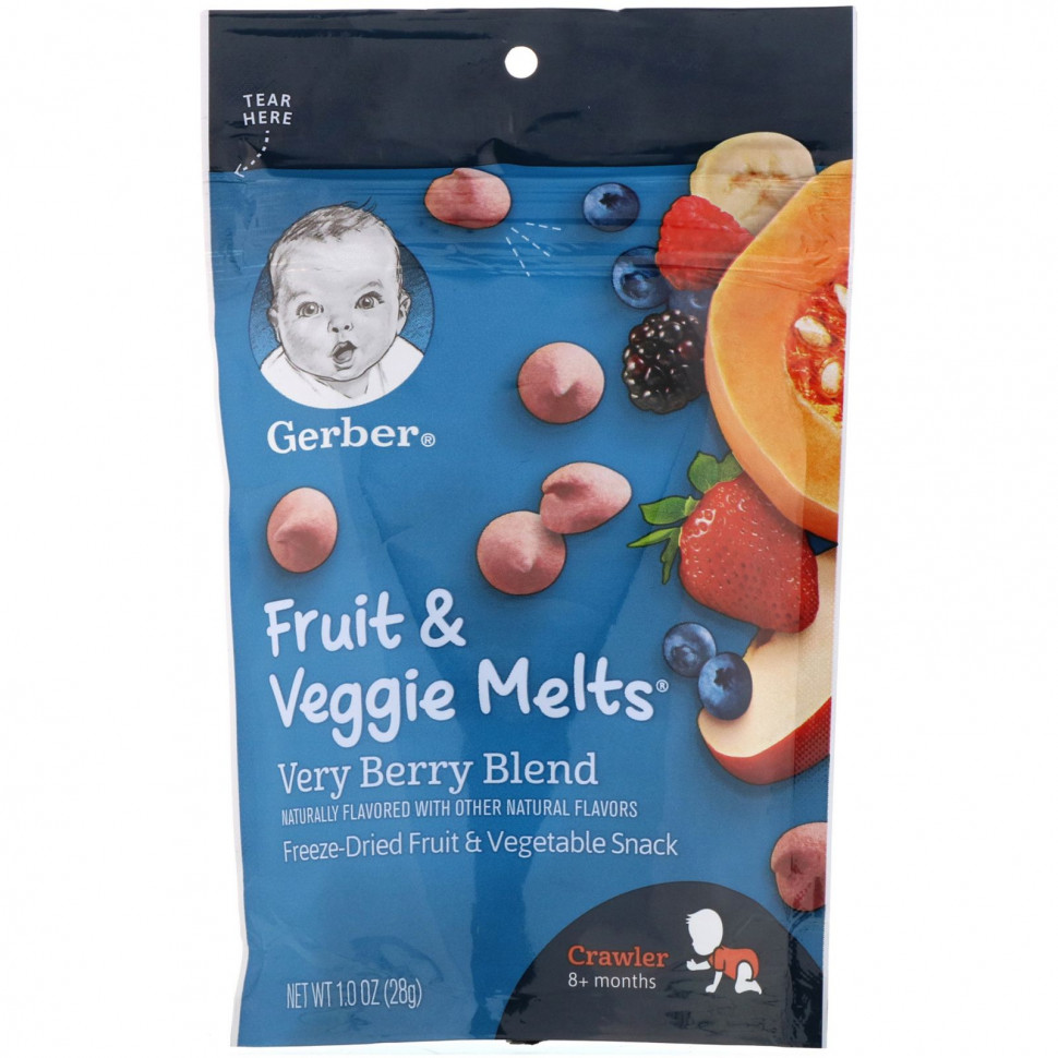   Gerber, Fruit & Veggie Melts,    8 ,  , 28  (1 )   -     , -  