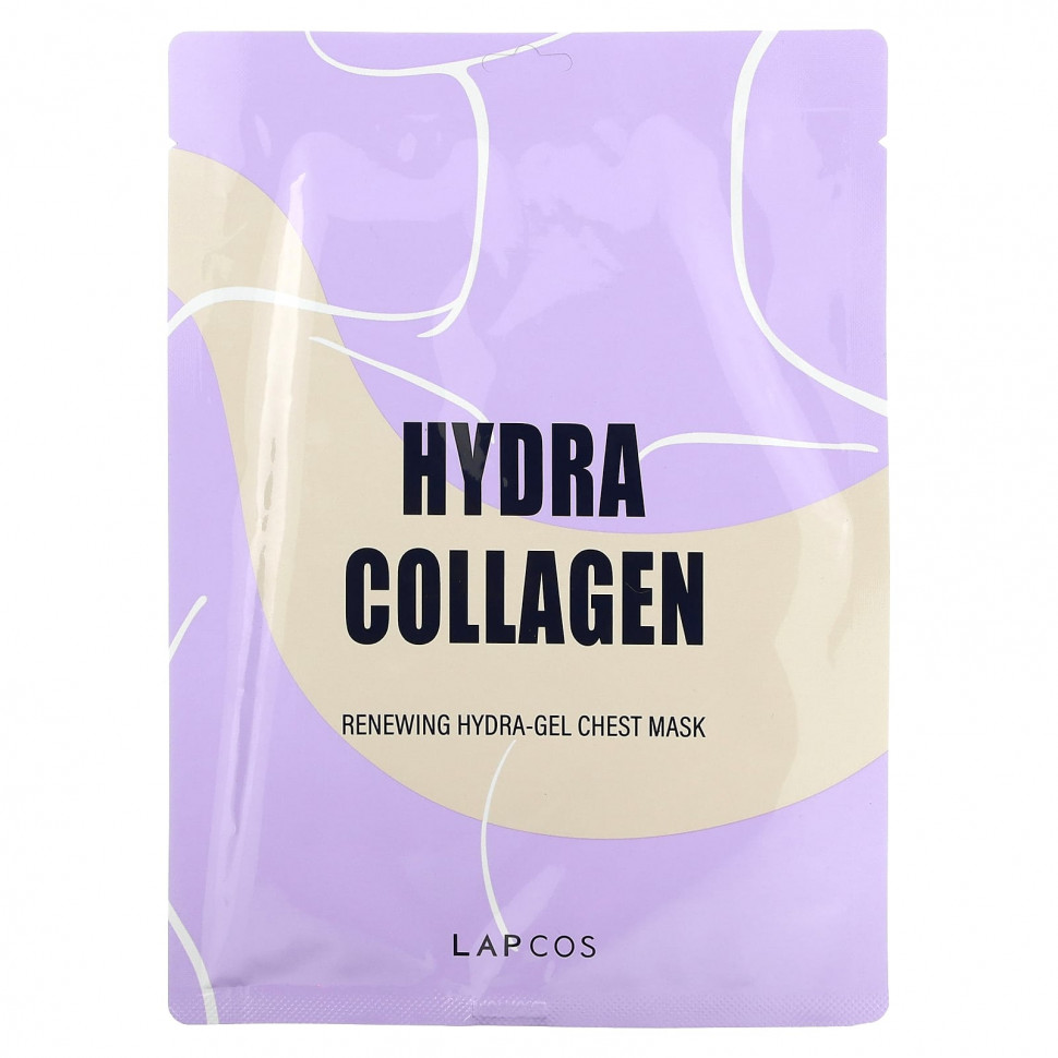   Lapcos, Hydra Collagen, Renewing Hydra-Gel Chest Beauty Mask, 1 Sheet, 1.14 oz (40 g)   -     , -  