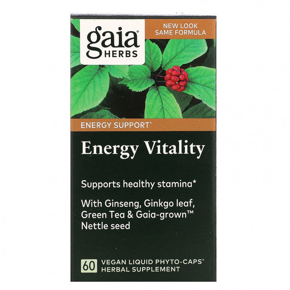   Gaia Herbs, Energy Vitality, 60   Liquid Phyto-Caps   -     , -  