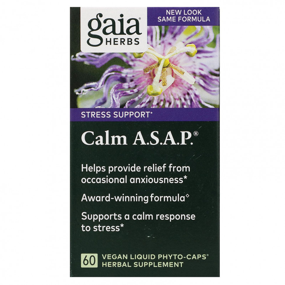   Gaia Herbs, Calm A.S.A.P., 60   Liquid Phyto-Caps   -     , -  