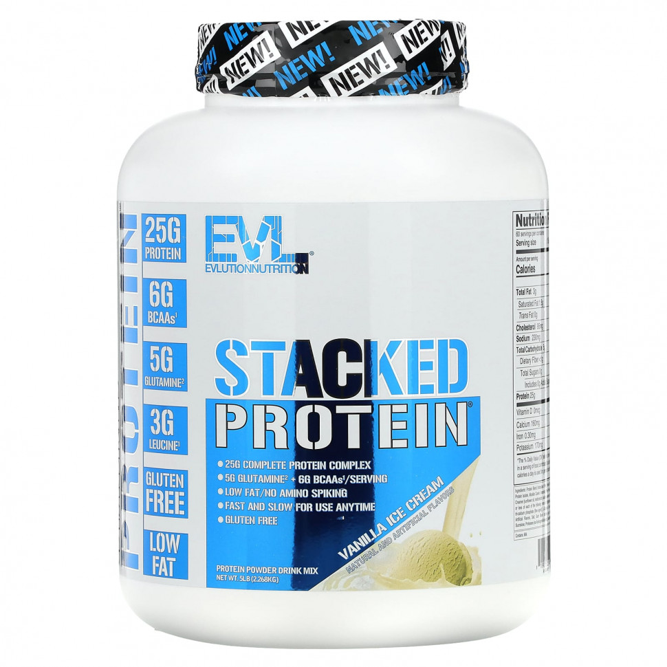   EVLution Nutrition, Stacked Protein,  , 2268  (5 )   -     , -  