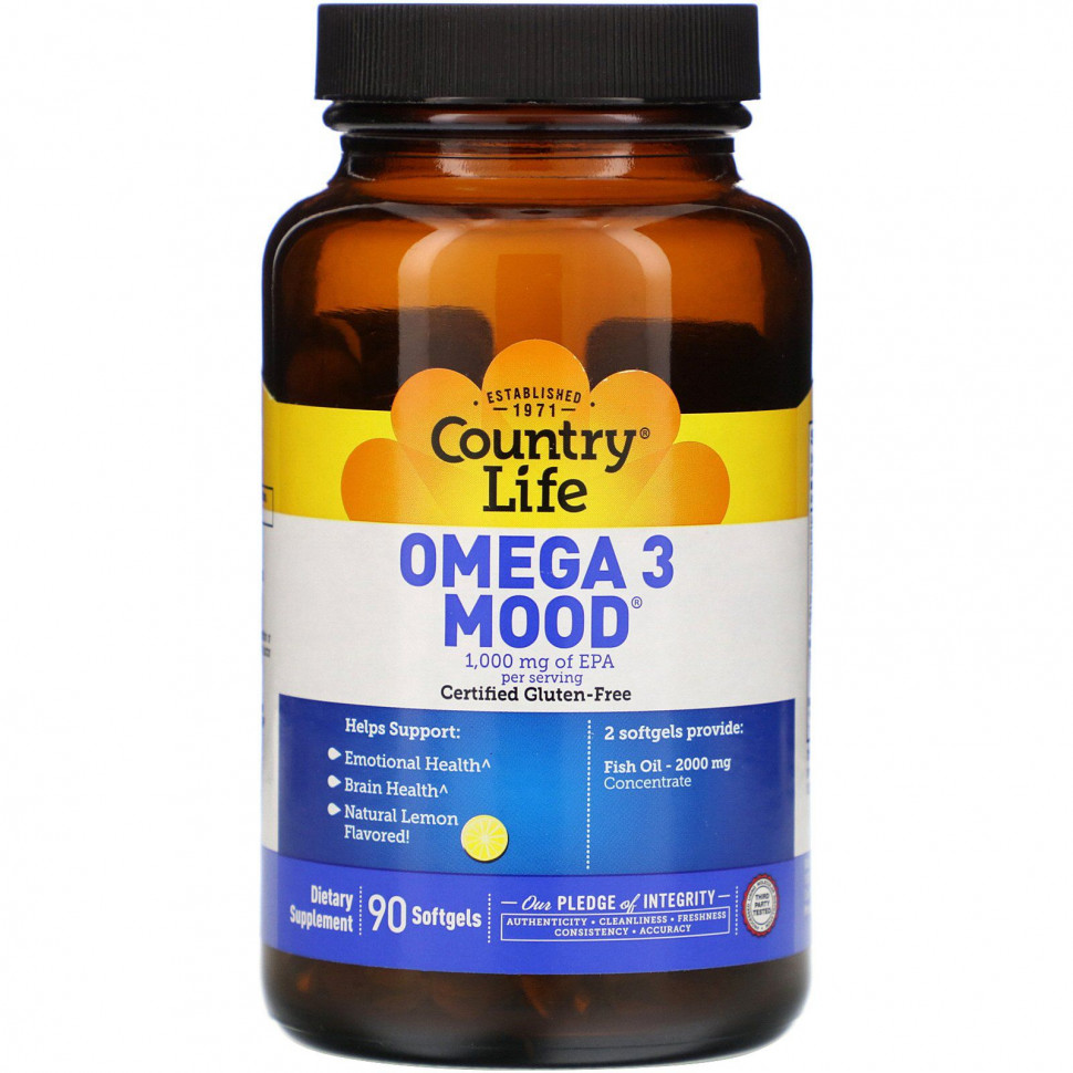   Country Life, Omega 3 Mood,     , 90      -     , -  