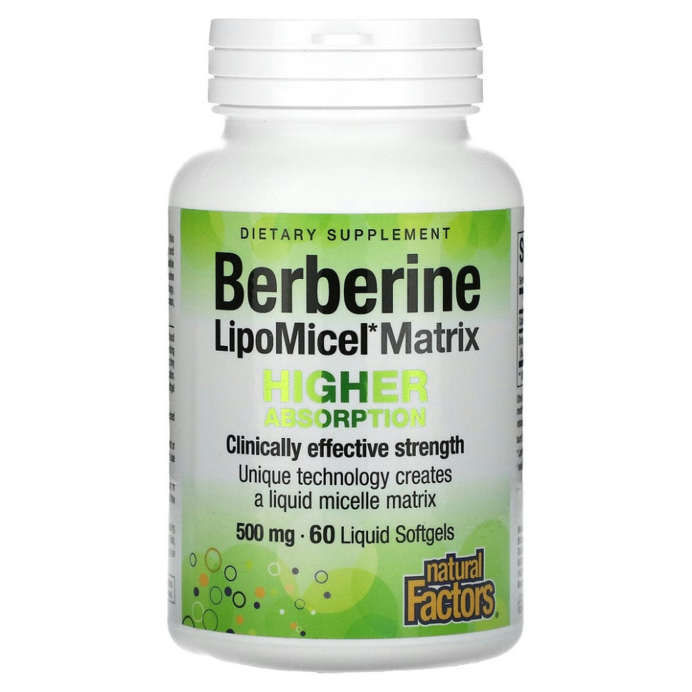  Natural Factors, Berberine LipoMicel Matrix, 500 , 60    IHerb ()