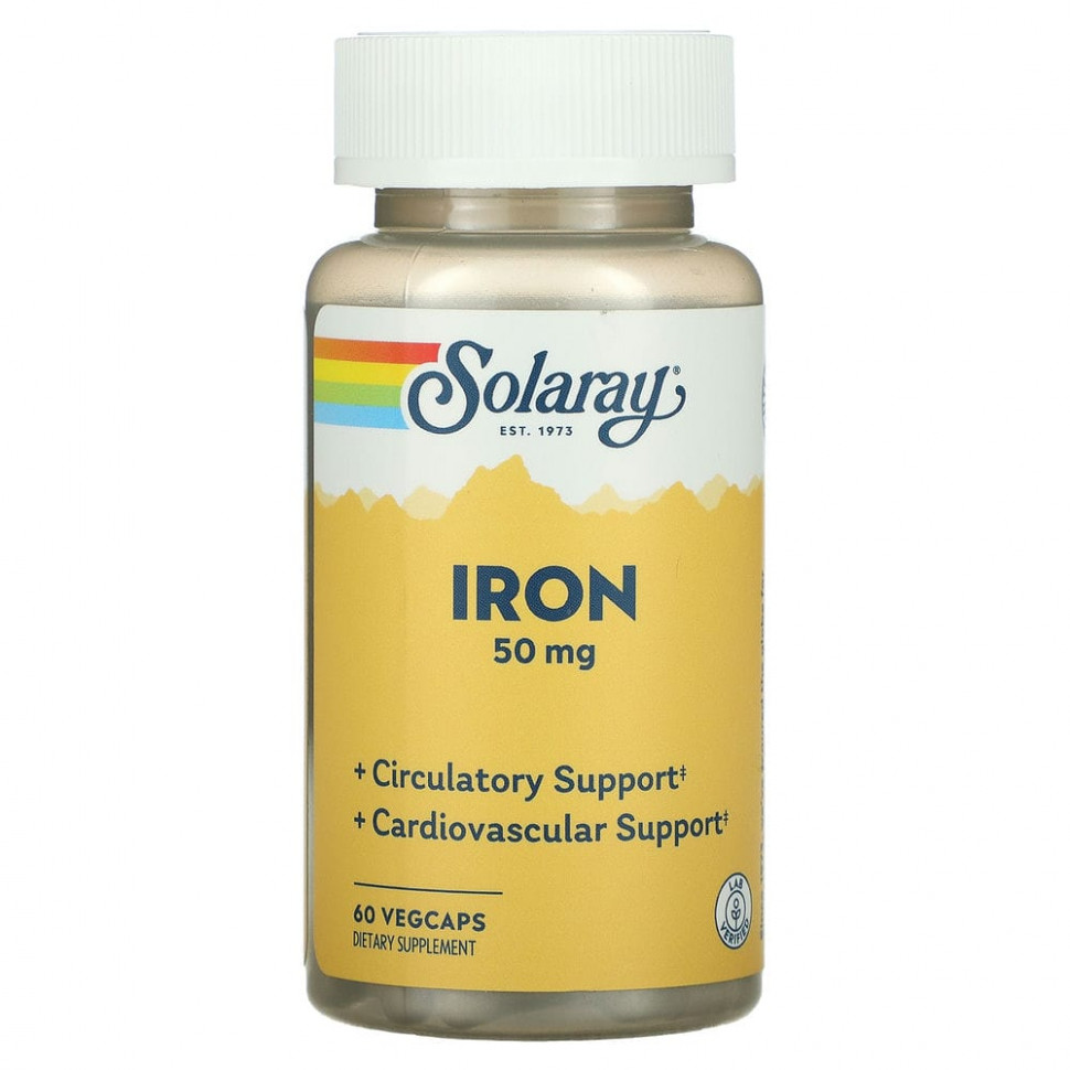   Solaray, Iron (), 50 , 60     -     , -,   