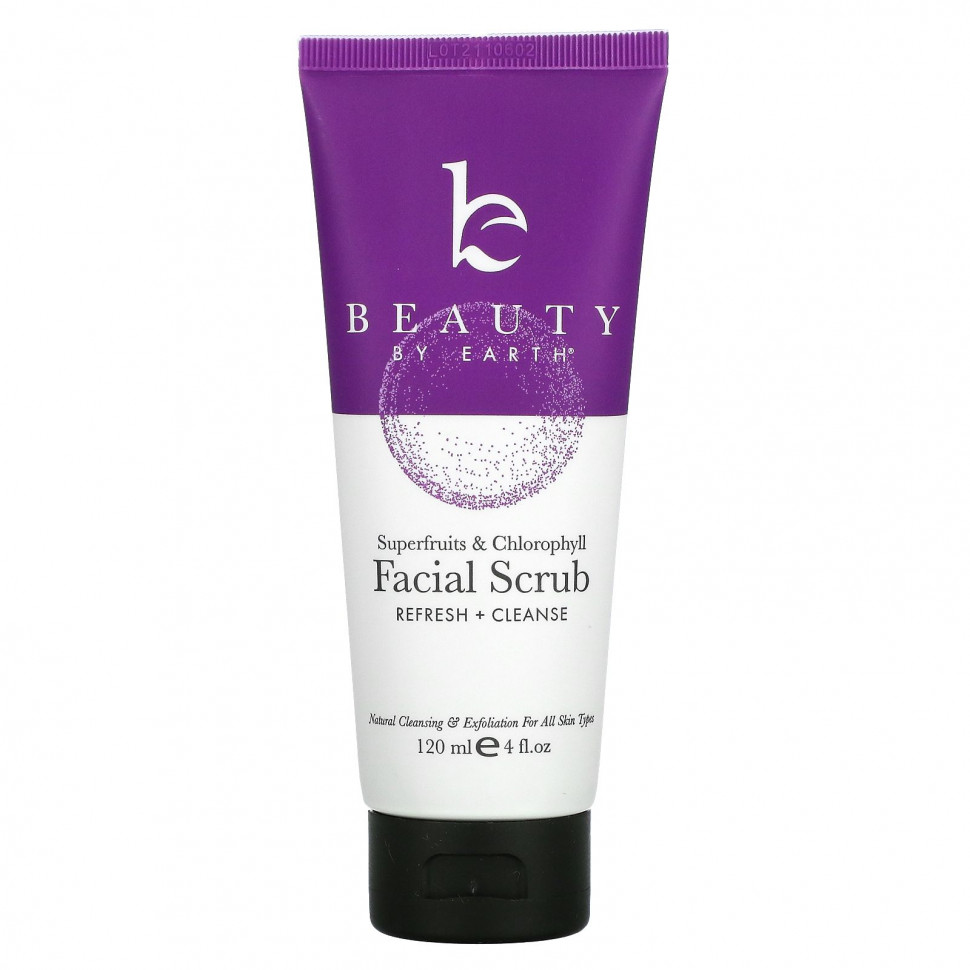   Beauty By Earth, Superfruits & Chlorophyll Facial Scrub, 4 fl oz (120 ml)   -     , -  