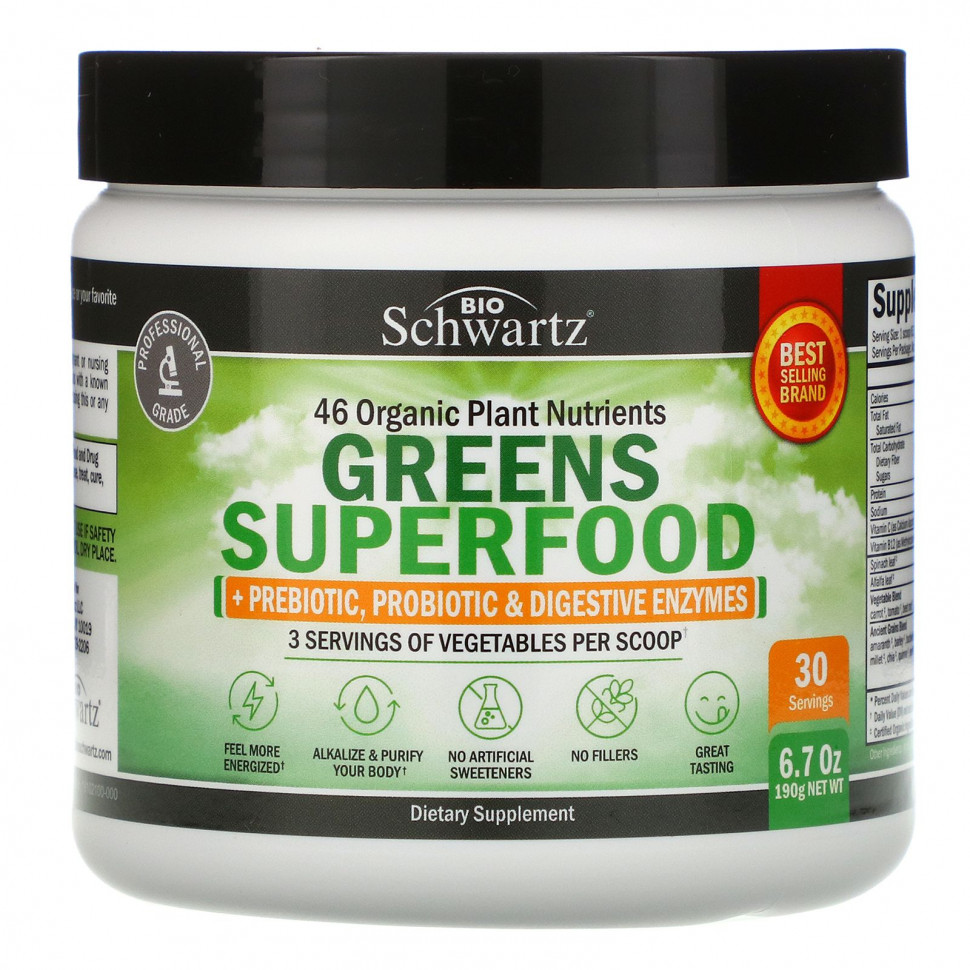   BioSchwartz, Greens Superfood, 190  (6,7 )   -     , -,   