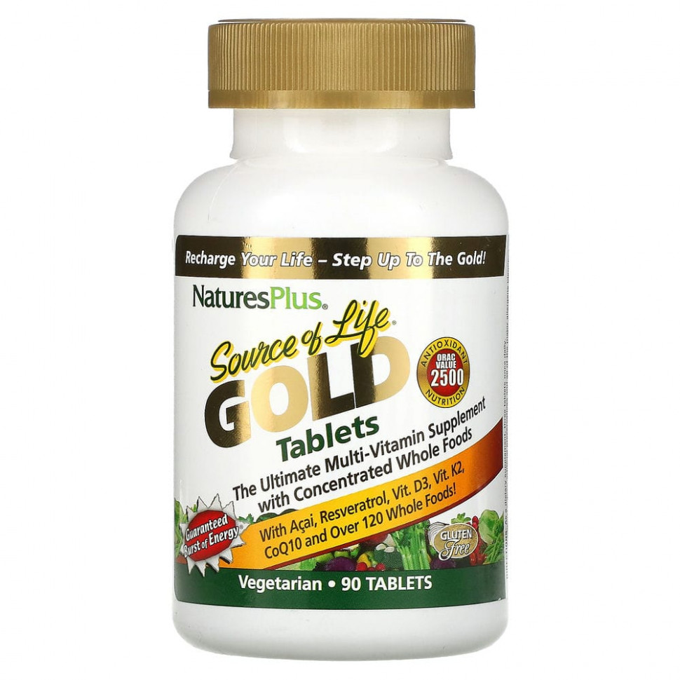   NaturesPlus, Source of Life Gold, The Ultimate Multi-Vitamin Supplement, 90    -     , -,   