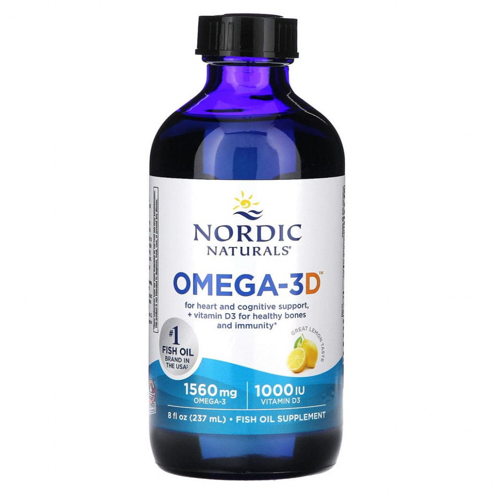   Nordic Naturals, Omega-3D, Lemon, 237  (8  )   -     , -  