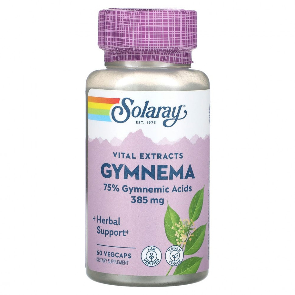   Solaray, Gymnema, Vital Extracts, 385 mg, 60 VegCaps   -     , -,   