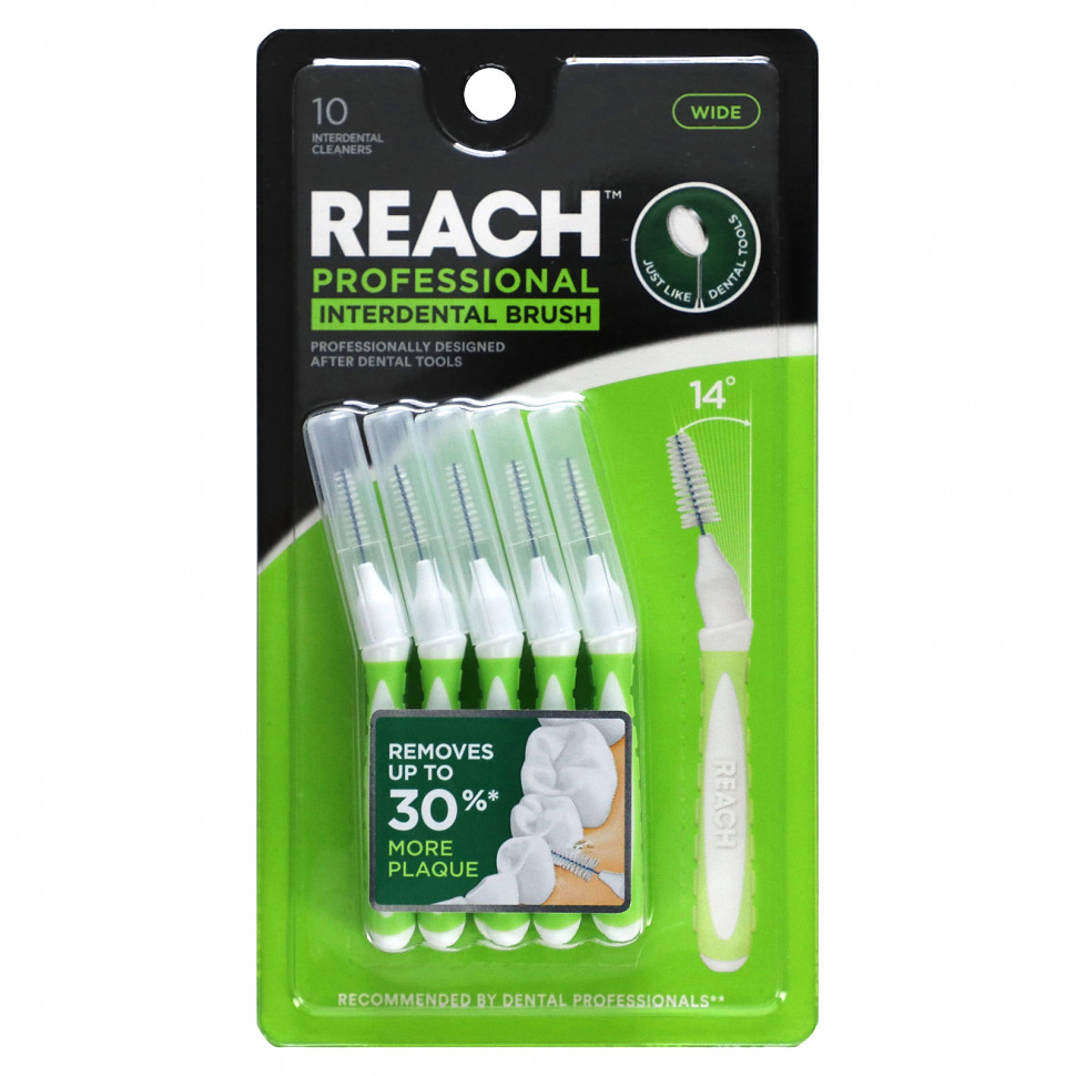   Reach, Professional Interdental Brush, Wide, 10 Interdental Cleaners   -     , -  