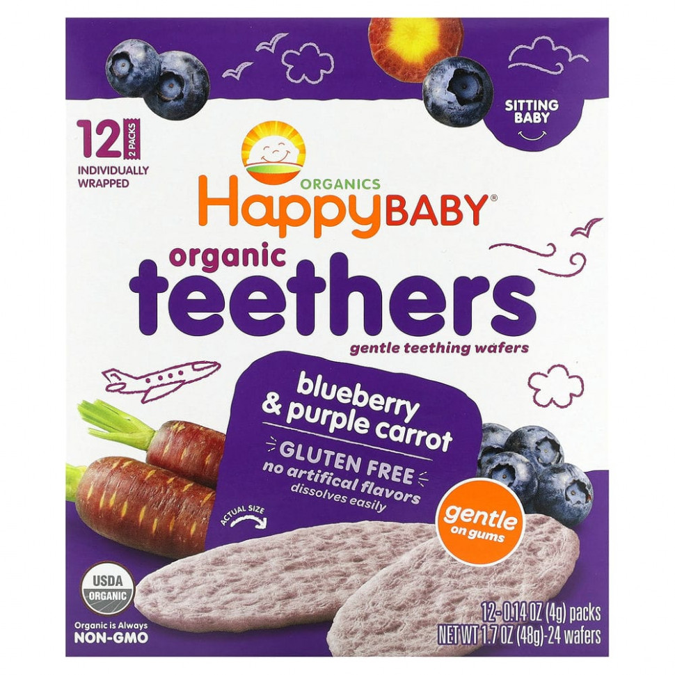   Happy Family Organics, Organic Teethers,        ,    , 12   4  (0,14 )   -     , -,   