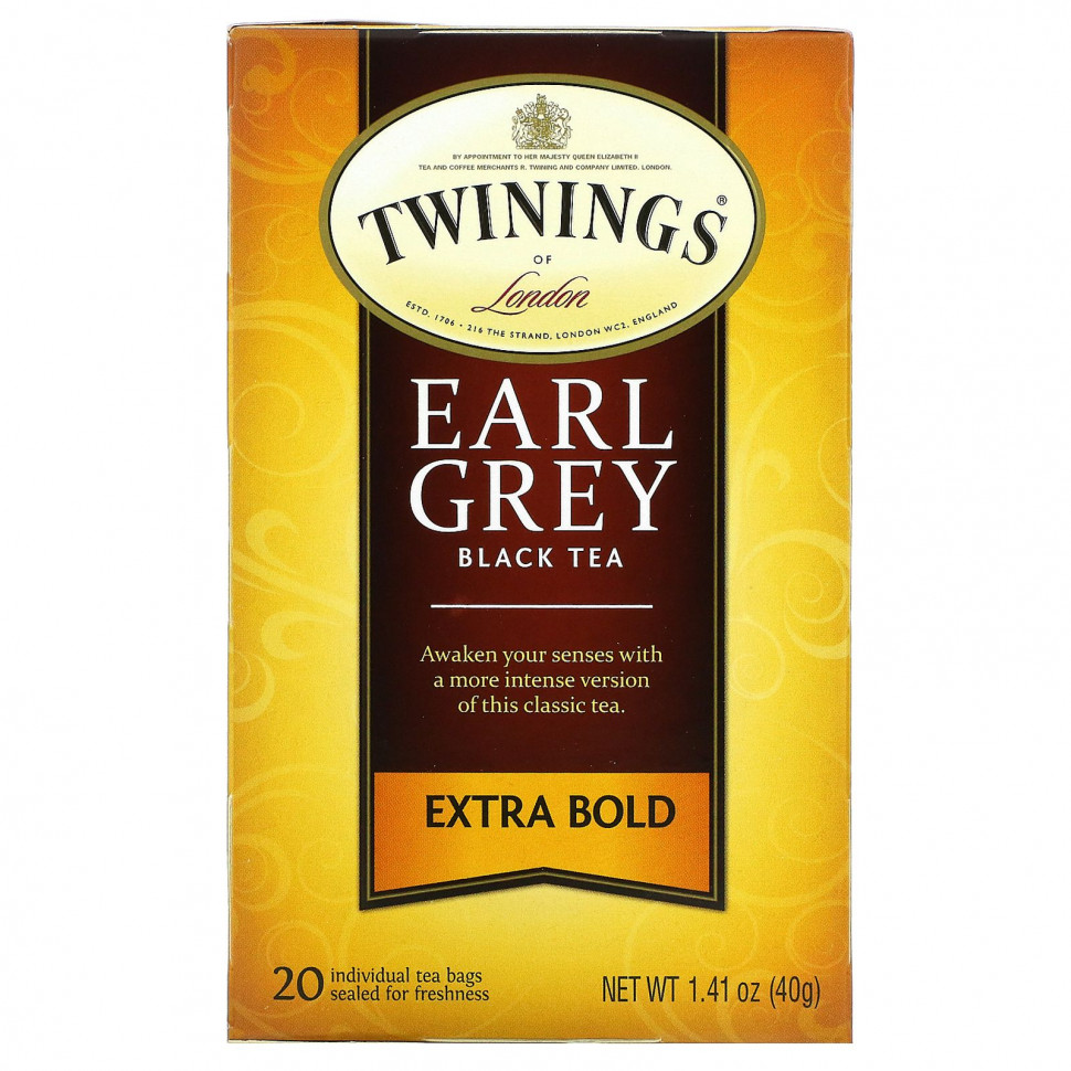   Twinings, Black Tea, Earl Grey, Extra Bold, 20  , 40  (1,41 )   -     , -  