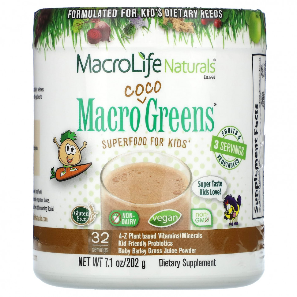   Macrolife Naturals, Macro Coco Greens,   , 202  (7,1 )   -     , -  