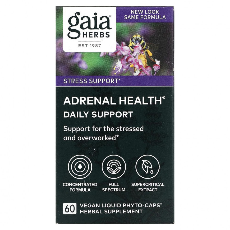   Gaia Herbs, Adrenal Health,  , 60   -   -     , -,   