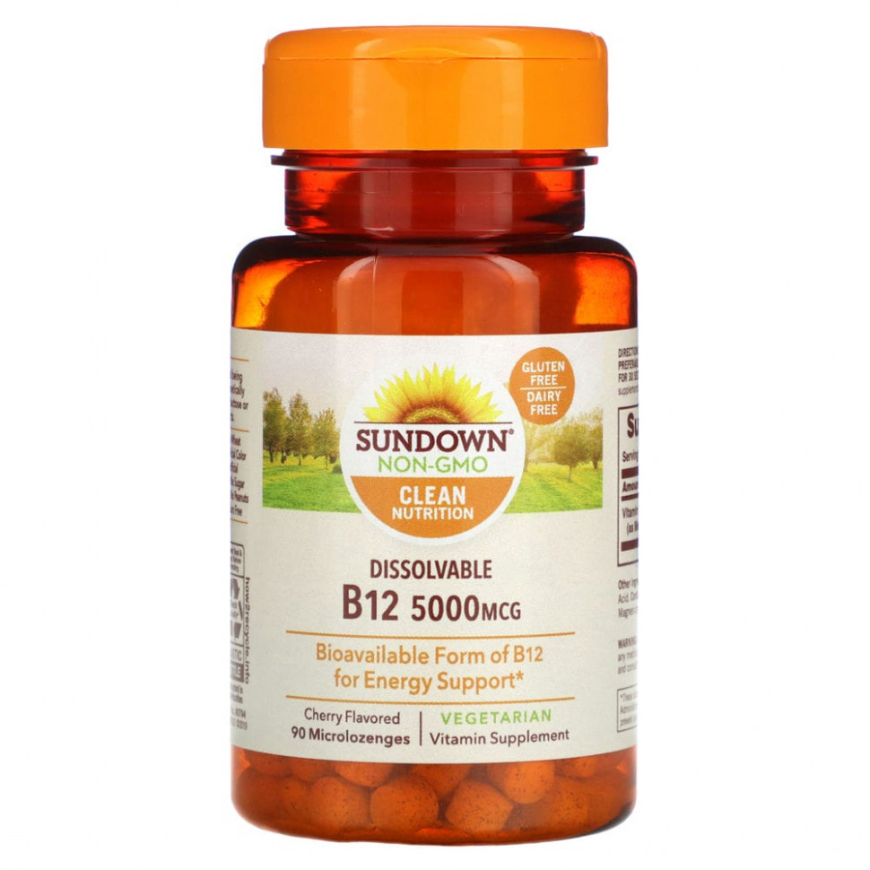   Sundown Naturals, Dissovable B12, , 5000 , 90    -     , -  