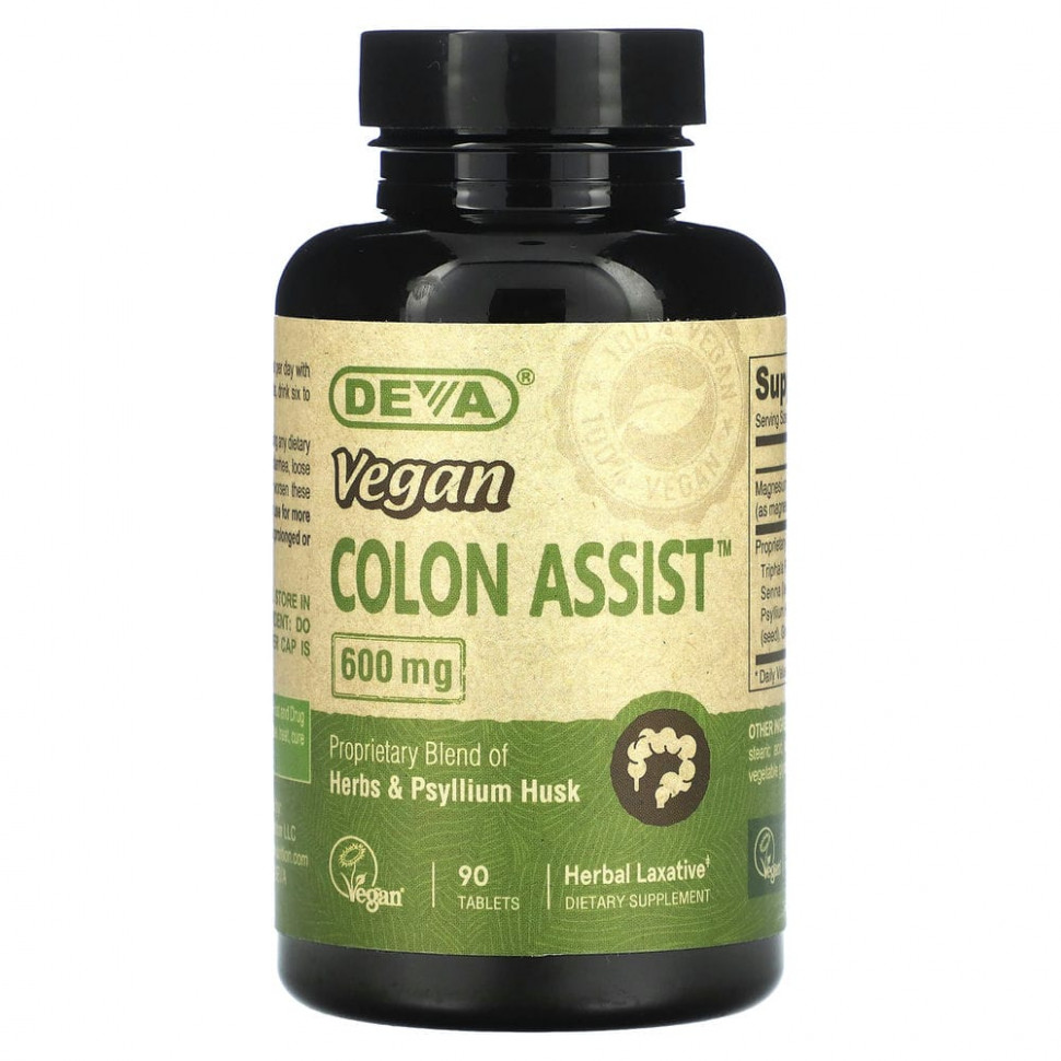   Deva, Vegan Colon Assist, 600 , 90    -     , -,   