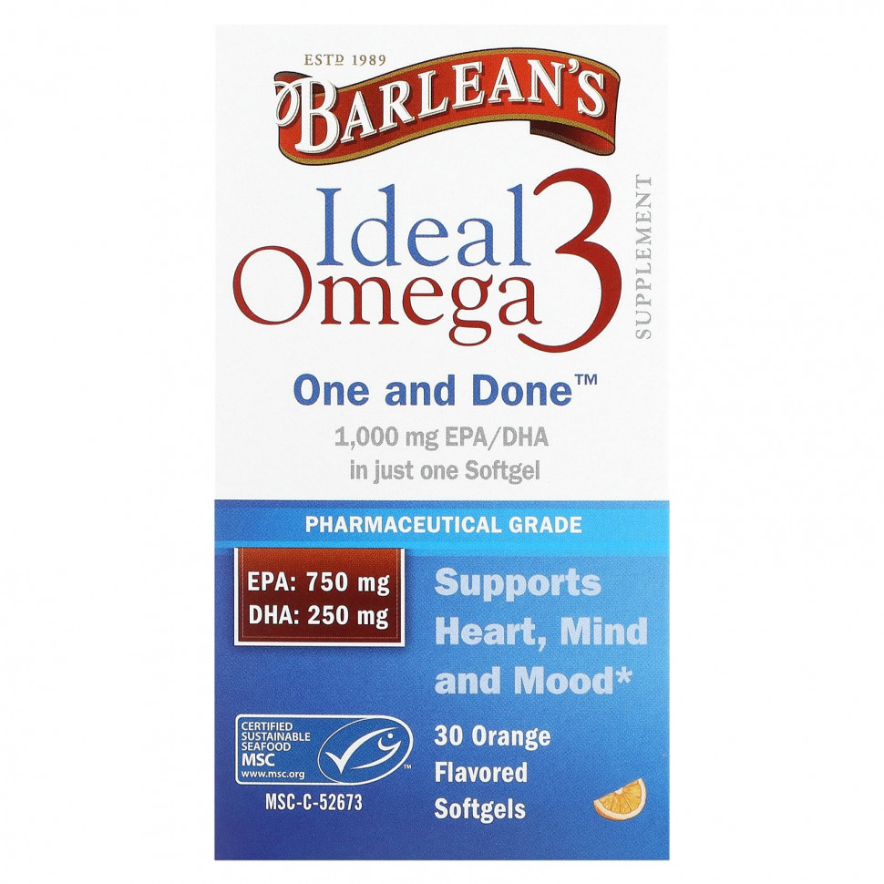   Barlean's, Ideal Omega 3, , 30     -     , -  