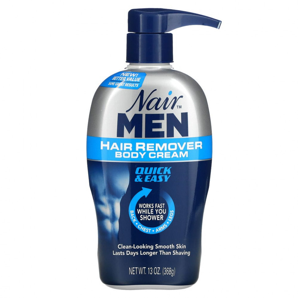   Nair, For Men, Hair Remover Body Cream, 13 oz (368 g)   -     , -  